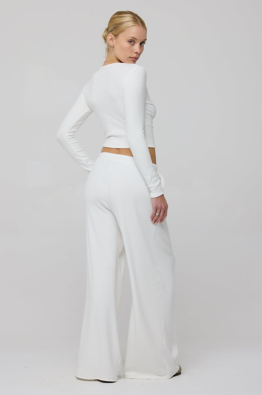 Chase Rib Pant in White