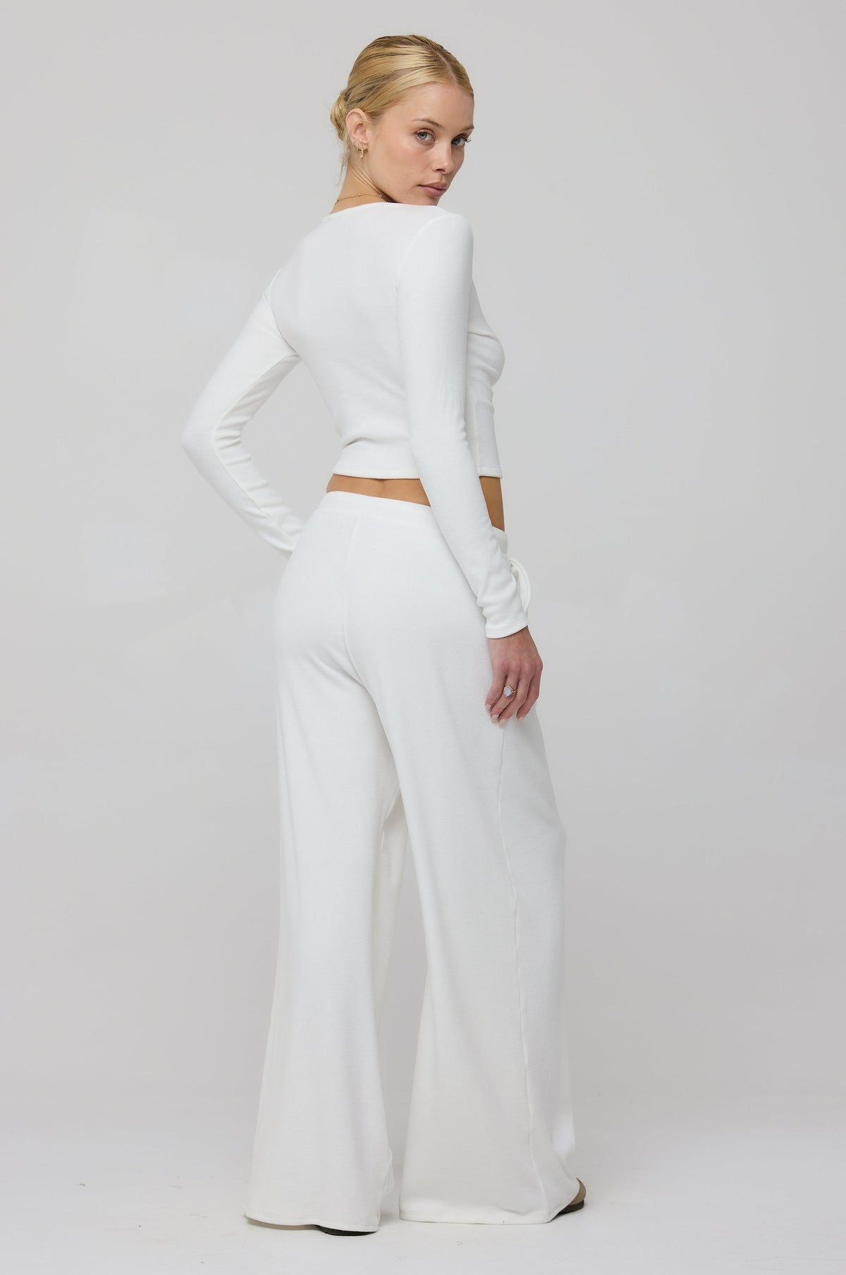 Chase Rib Pant in White