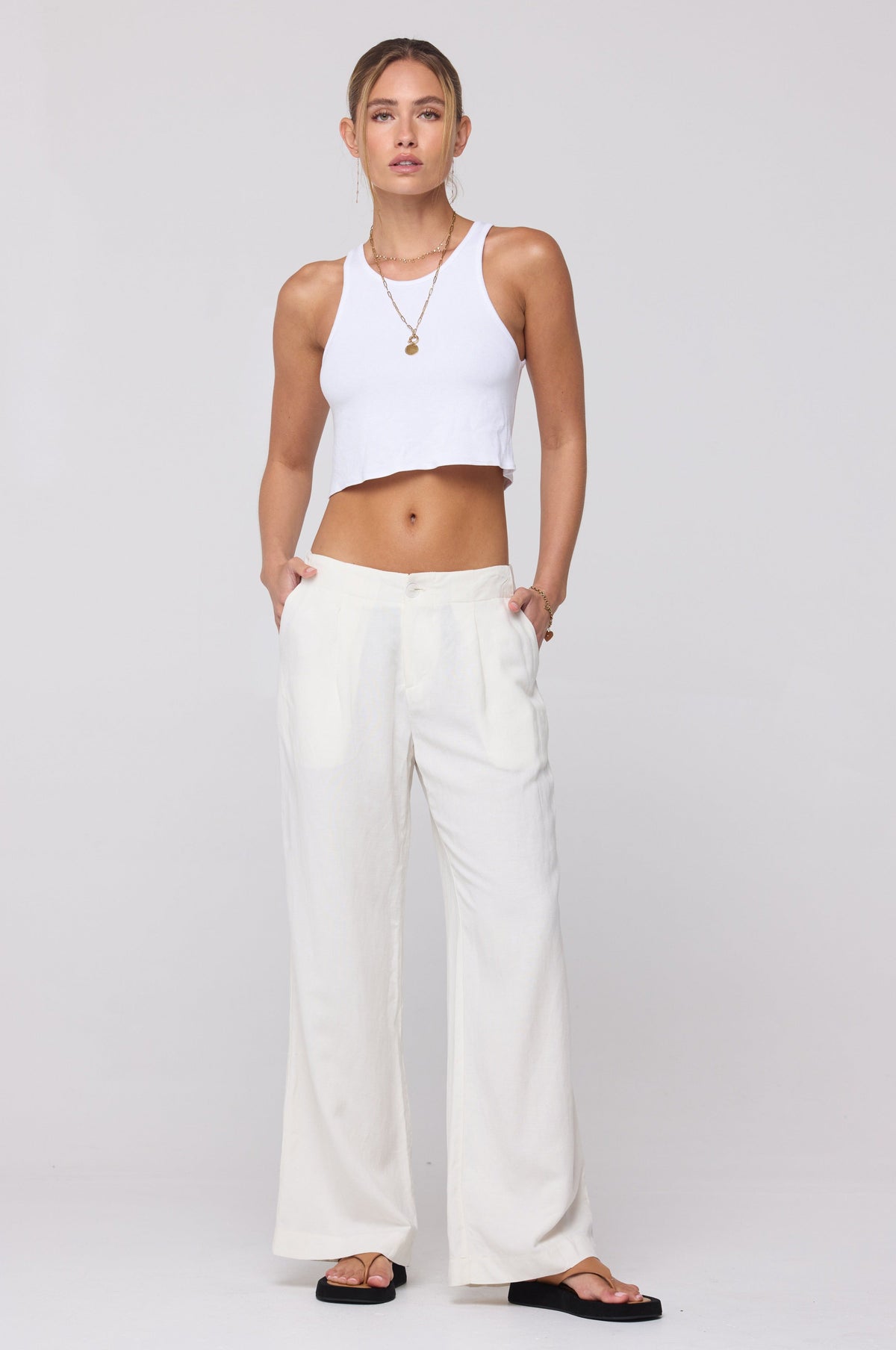 Malcolm Trousers in White Linen