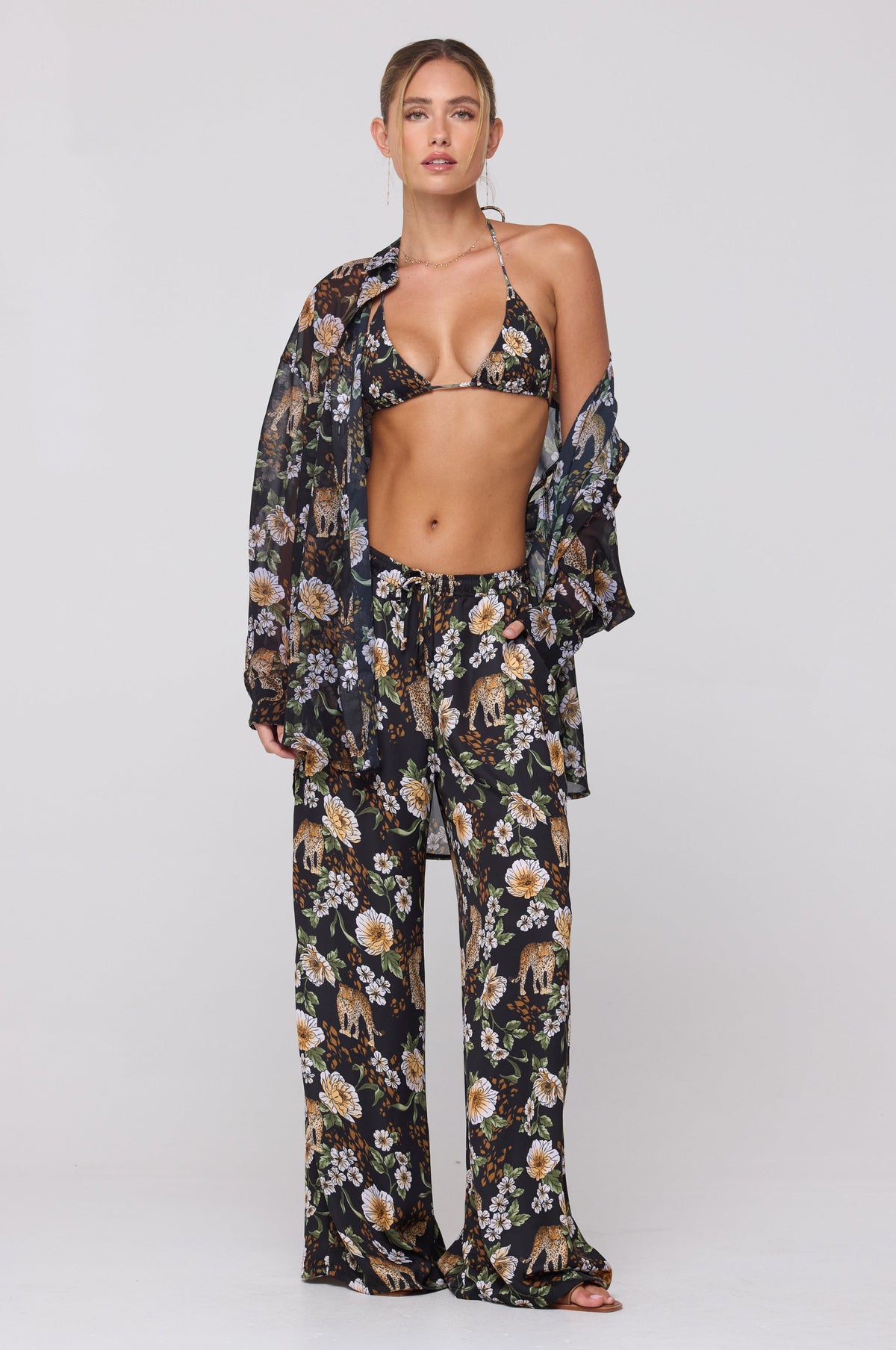 Monica Chiffon Blouse in Tropic