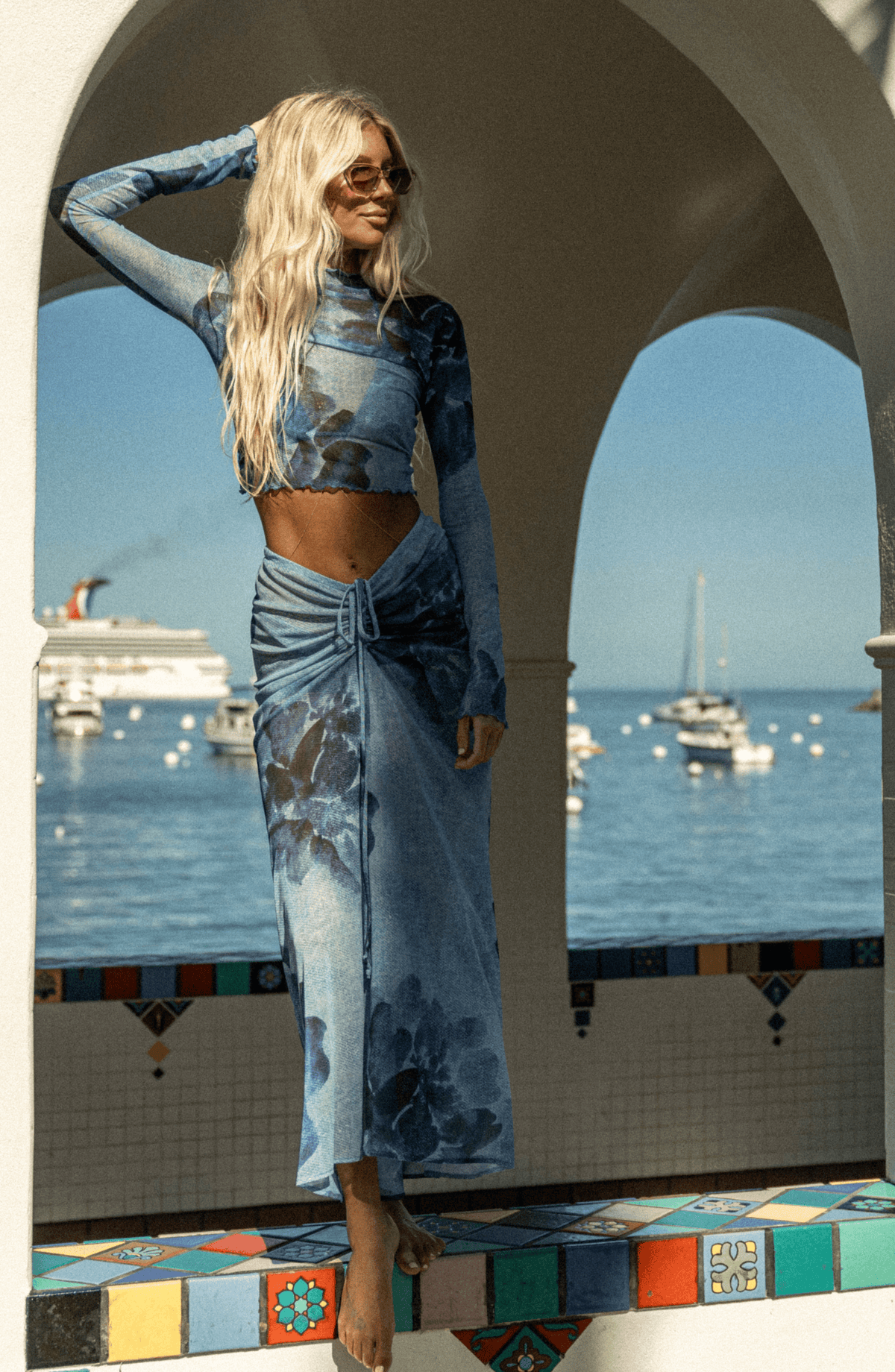 Ziggy Mesh Skirt in Indigo