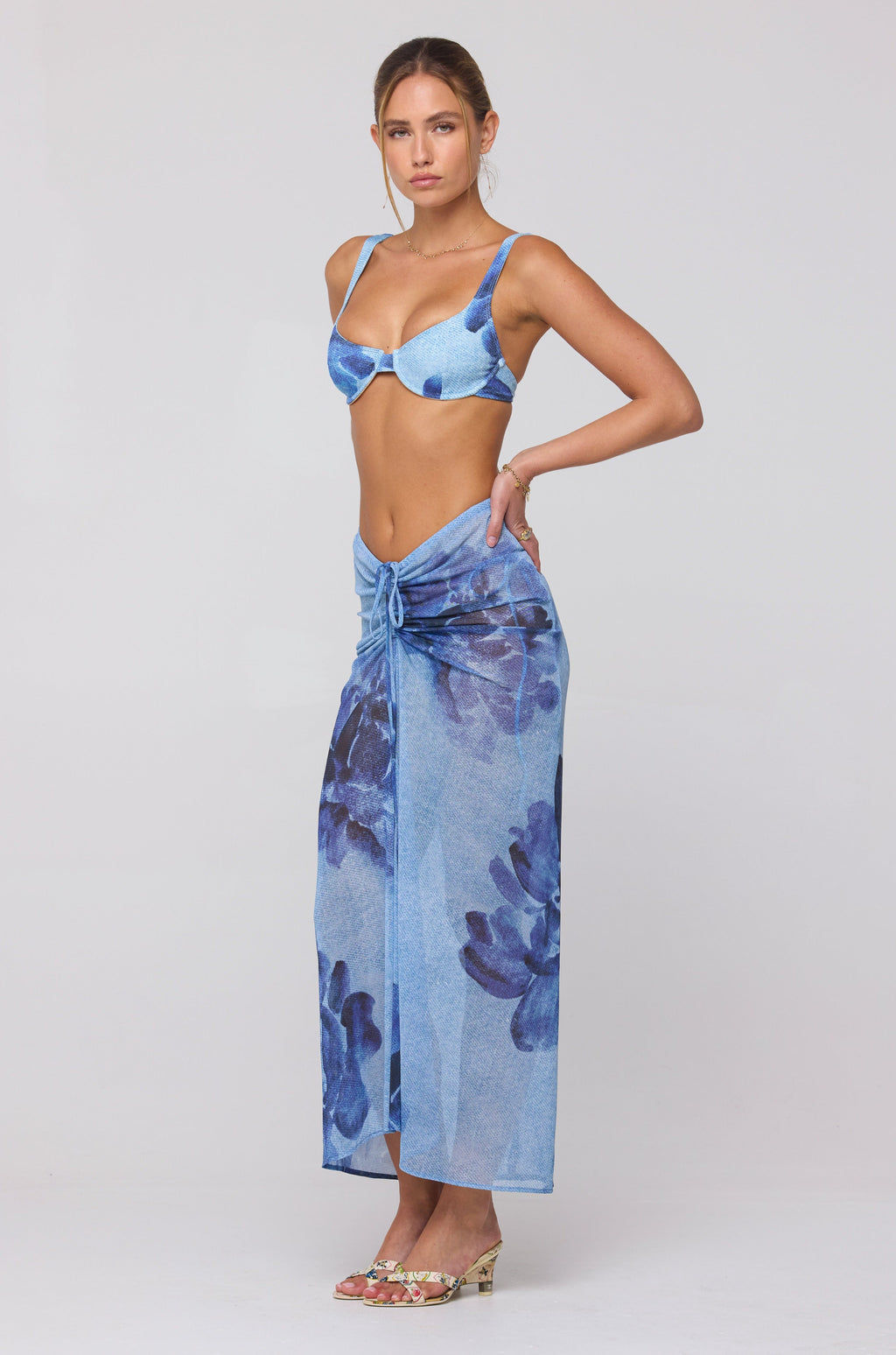 Ziggy Mesh Skirt in Indigo