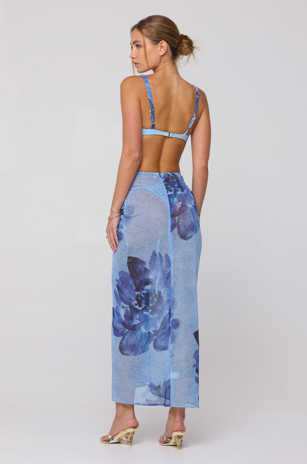 Ziggy Mesh Skirt in Indigo