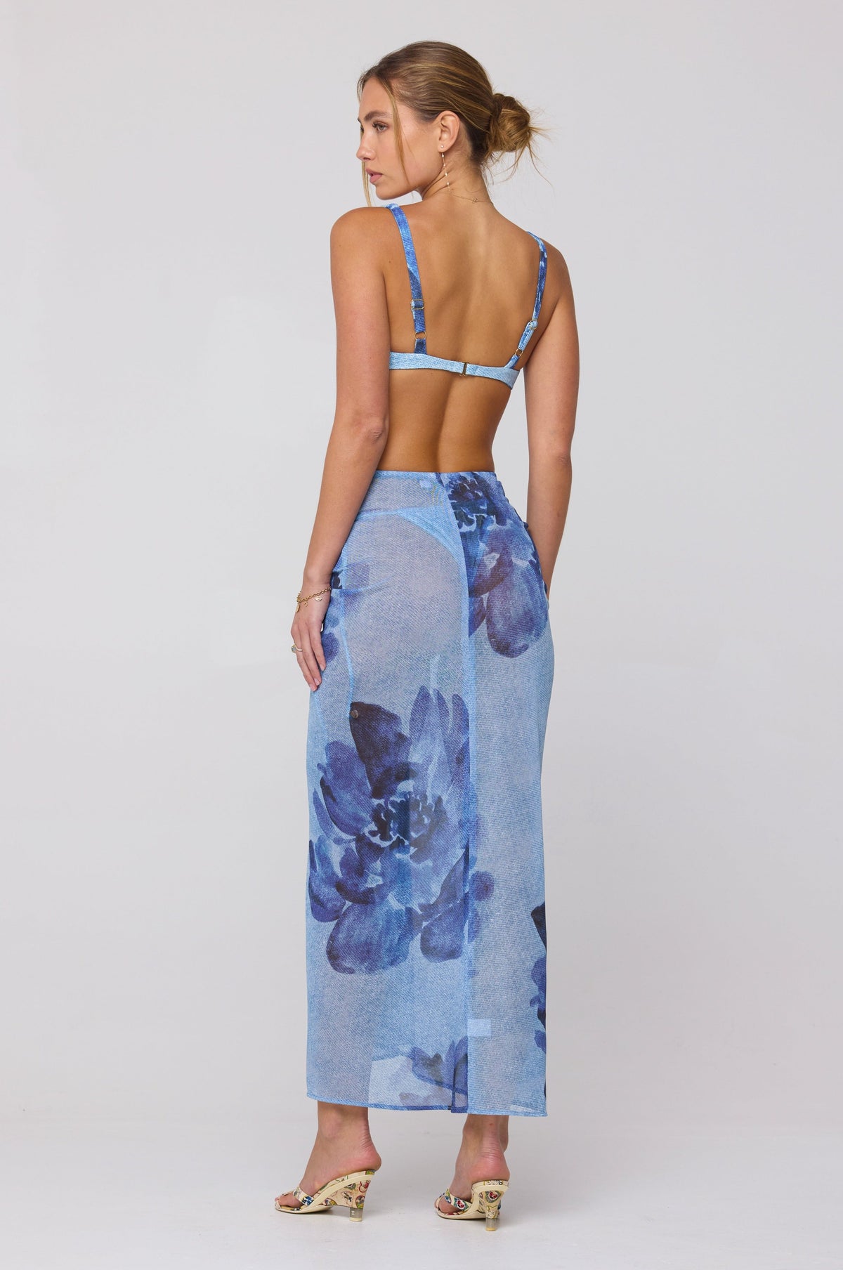 Ziggy Mesh Skirt in Indigo
